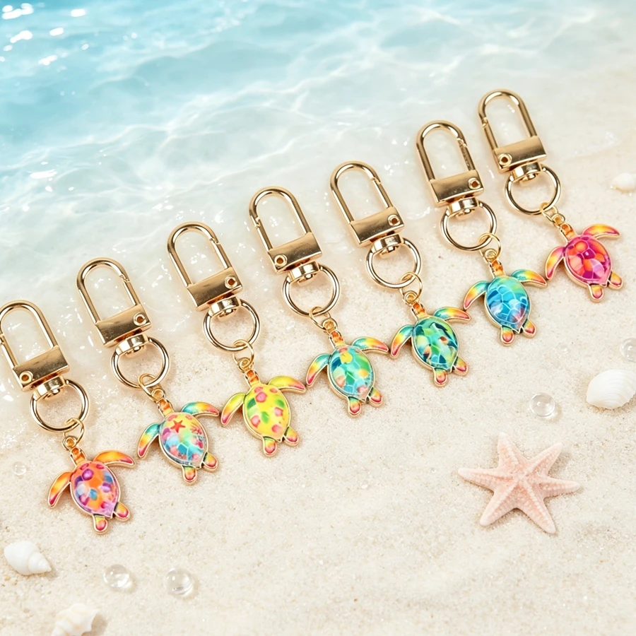 7 porte-clés tortue mignons, pendentifs décoratifs, pendentifs idéaux pour sacs à dos, porte-monnaie, cadeaux décoratifs, petits cadeaux tortue pour amis et proches