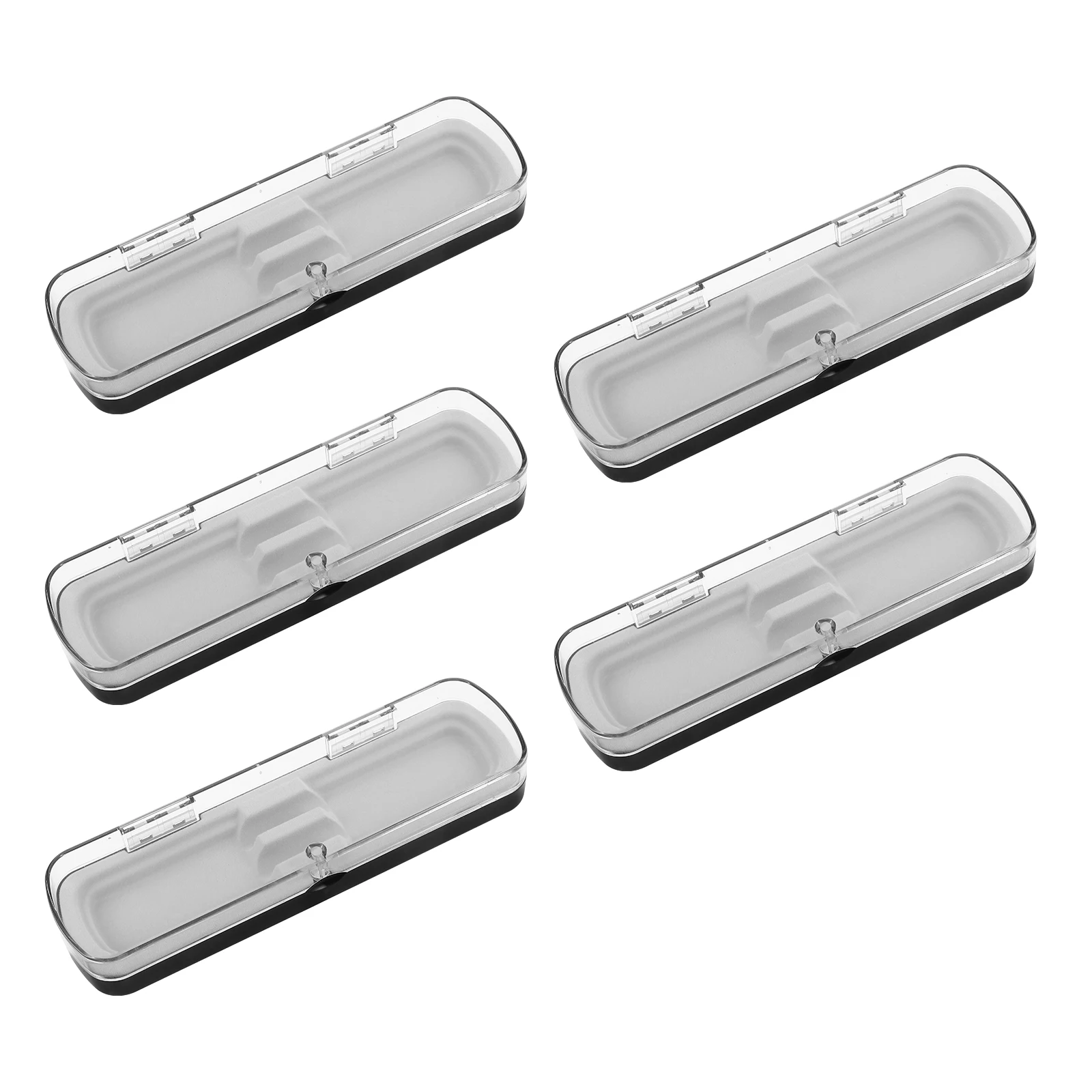 

5 Pcs Rectangular Pen Box Cases Organizer Display Clear Plastic Pencil Fountain Boxes Holder