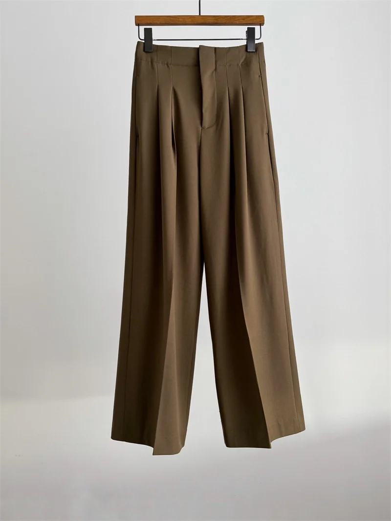 

2024 Women Spring New High waisted Double Pleated Long Pants