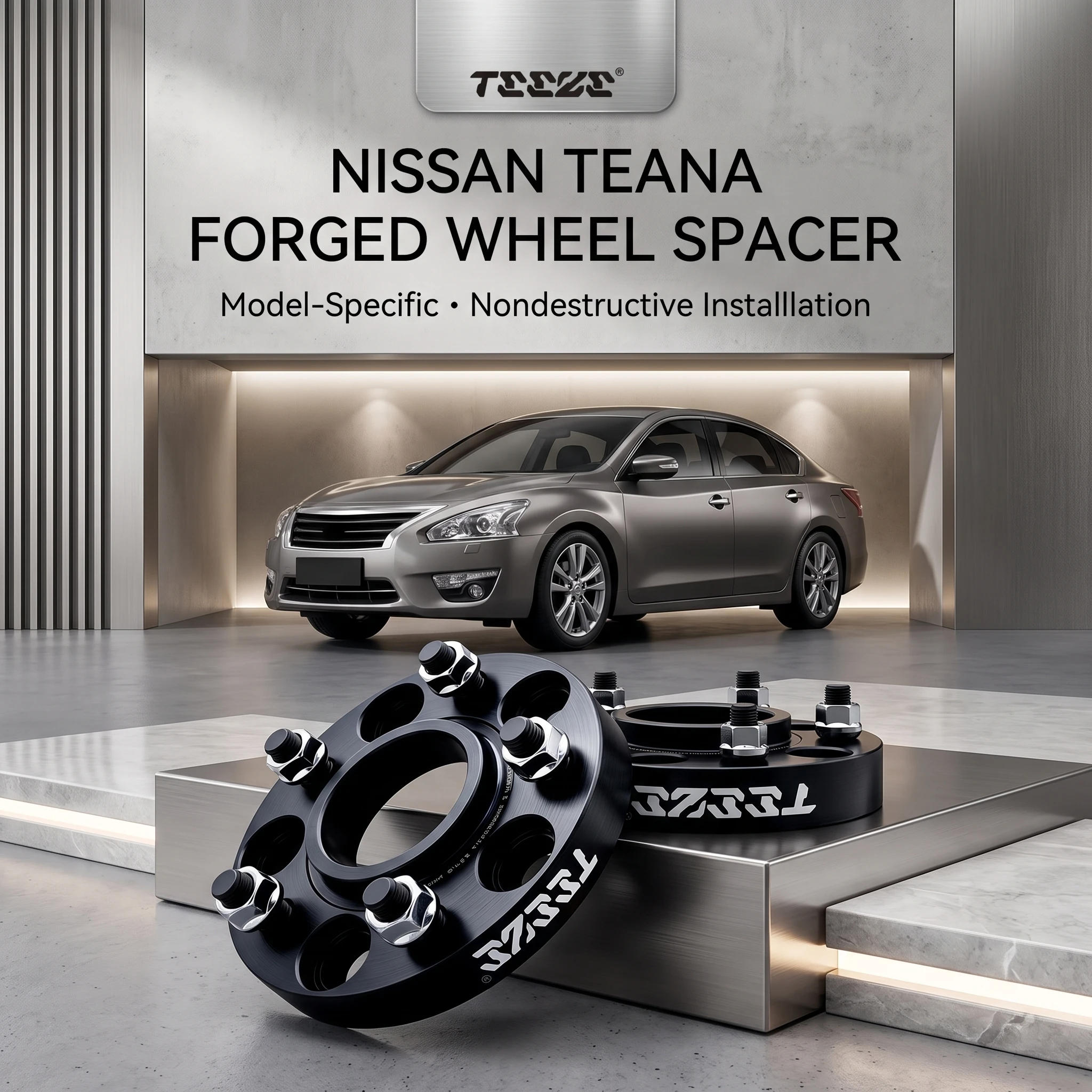 Teeze 2/4pcs 5x114.3 CB66.1mm M14x1.25 Hub Centric Black Forged wheel spacer For Nissan Teana Flange Plate15/20/25/30/35mm