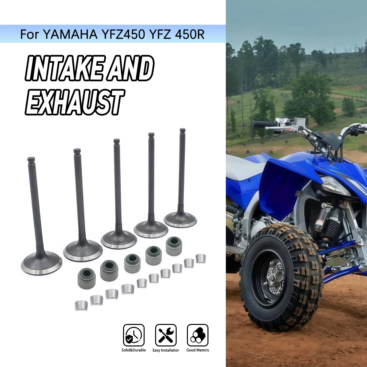 

Motorcycle Intake Exhaust Valves Engine Part For Yamaha YFZ450X 2010-2011 YFZ450R SE 2010-2023 WR450F YZ450F