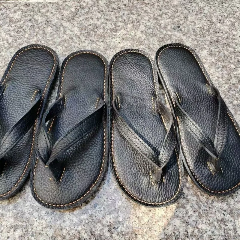 

Men's Handmade Slippers, Genuine Leather Flip Flops, Beach Shoes, 2026 New Summer, Sizes 36-45 Designer Women's Sandals