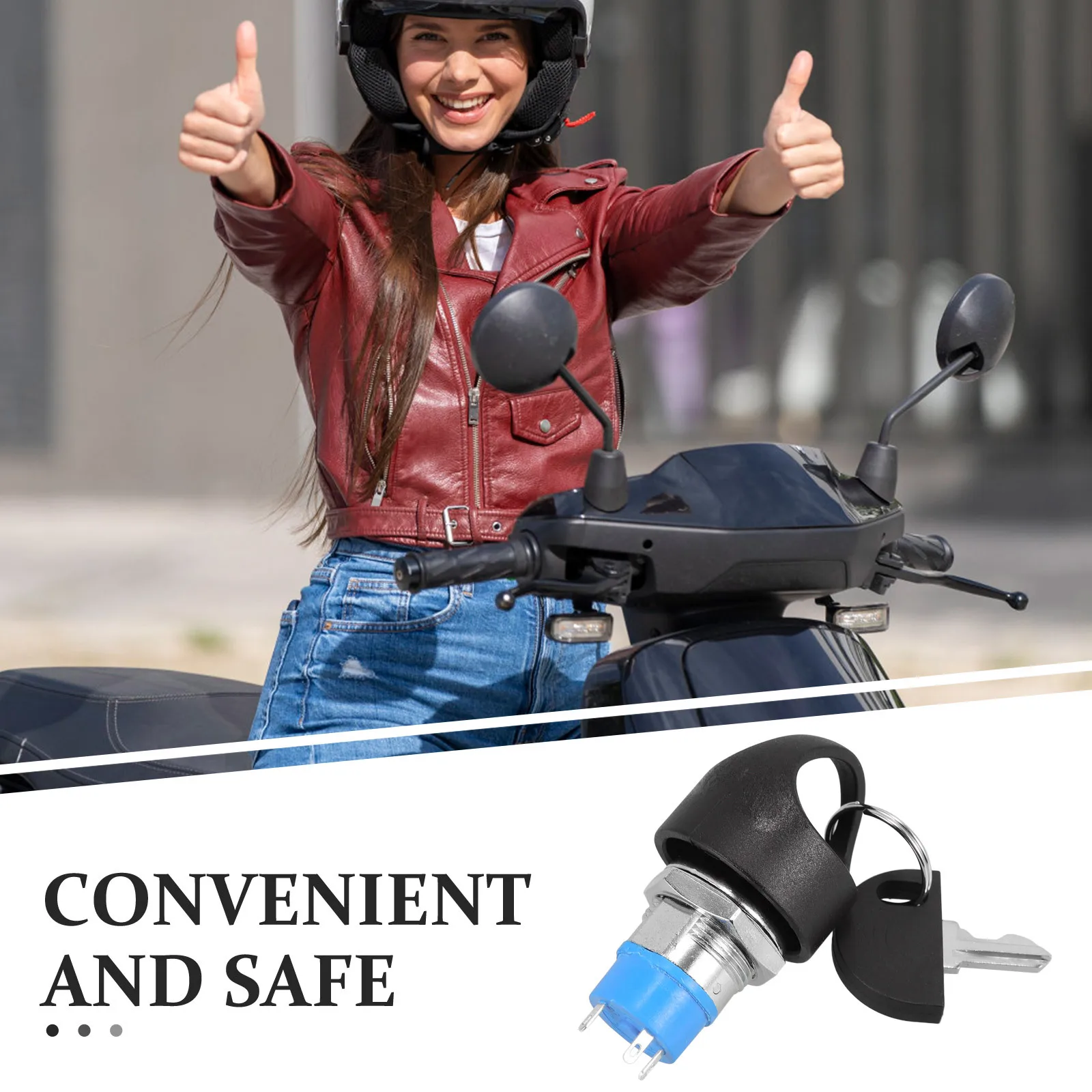 

Universal Electric Bike Ignition Lock Switch Durable Weather Resistant Easy Install Sleek Design Replacement For Atv Scooter