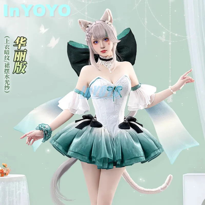 InYOYO Lynette Cosplay Game Genshin Impact Costume Waltz Gorgeous Elegant Formal Dress Halloween Party RolePlay Clothing New