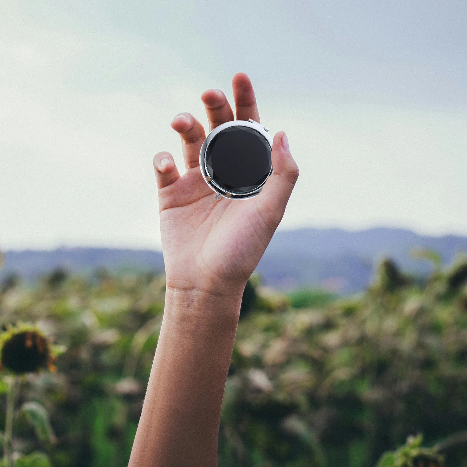 5-delige dubbelzijdige kristallen make-upspiegel Opvouwbare compacte draagbare zakspiegel High Definition voor reizen naar huis