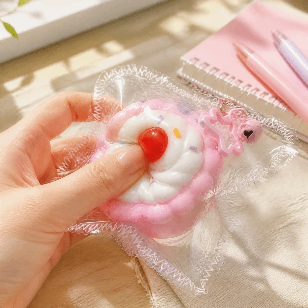 Simulated Food Cream Cake Squeeze Keychain Quick Rebound Kneading Slow Rebound Pendant Creative Super Soft