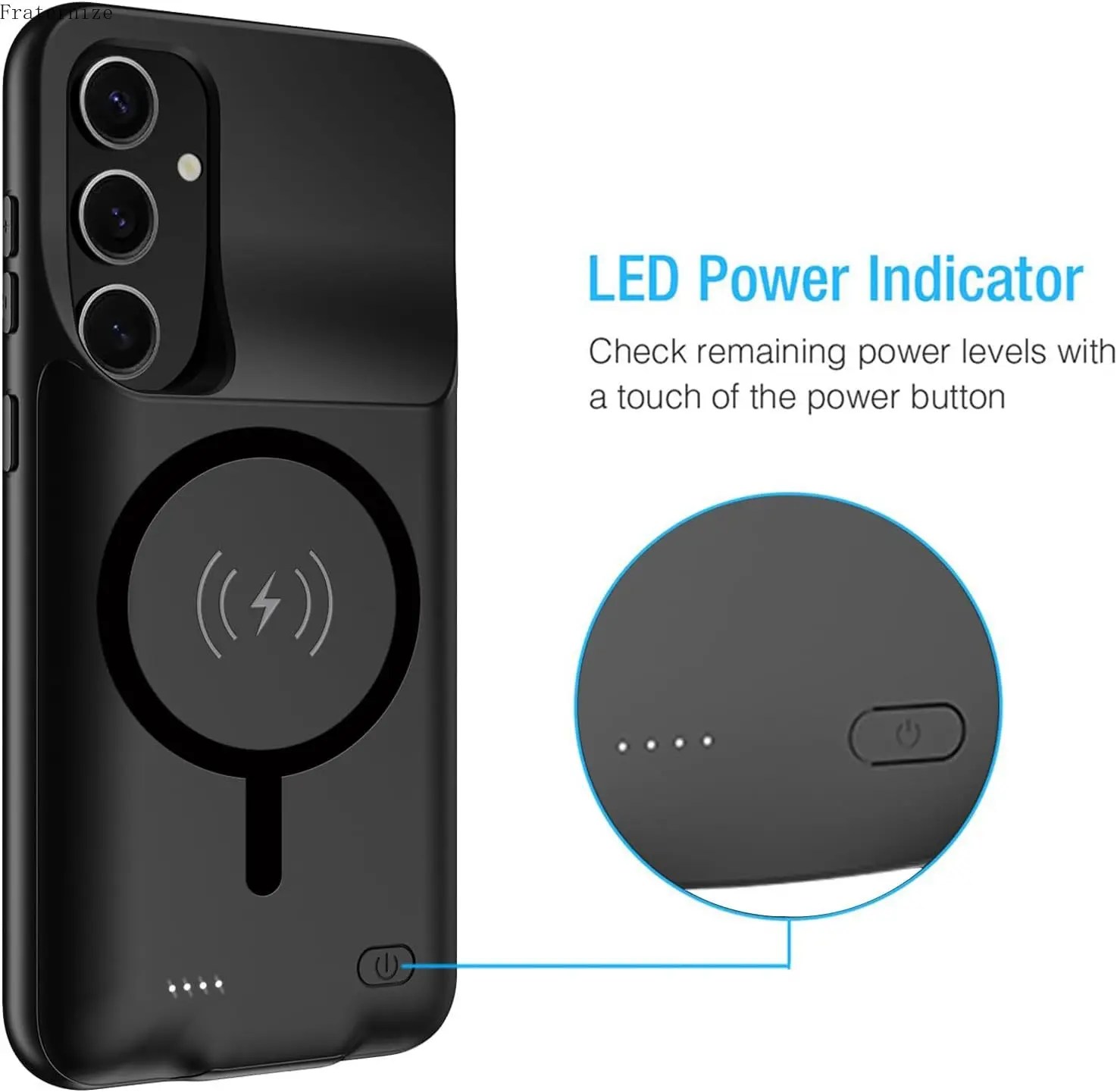 حافظة شاحن بطارية لهاتف سامسونج جالاكسي S25 لهاتف Magsafe باور بانك محمول غطاء شحن لاسلكي حزمة بطارية حافظة مغناطيسية