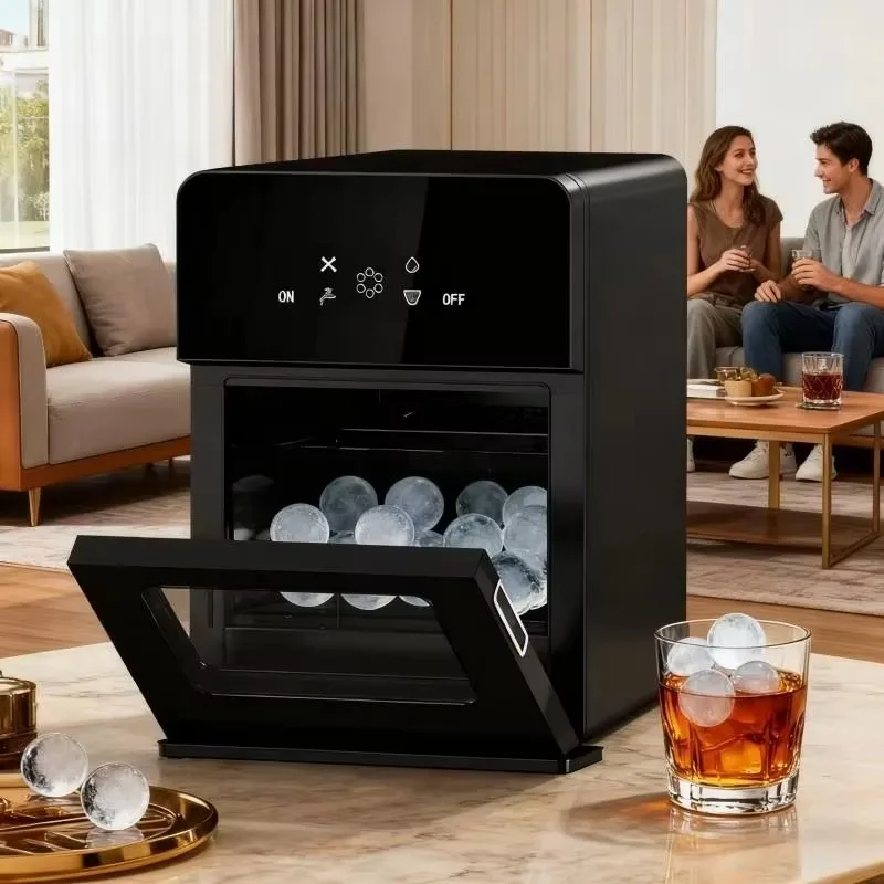 Automatic High Efficiency Ice Ball Maker for Bar, Clear Ice Making Machine with Front View Window