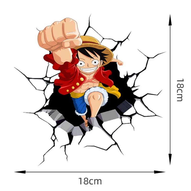 9 Styles 1PC Car Reflective Stickers Auto Accessories Scratches Cover Window Body Sticker Motor Anime For One Piece Car Styling