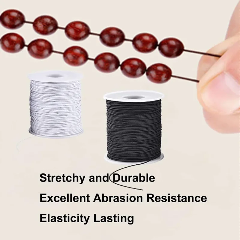 50M/Roll Elastic Cord 1mm Stretchy String Sturdy Bracelet String Elastic String for Bracelets Jewelry Making DIY Crafts Beading