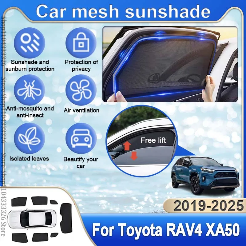 

Car Sunshade For Toyota RAV4 XA50 Accessories Suzuki Across 2019-2025 Magnetic Uv Protection Visor Curtain Window Summer Shading