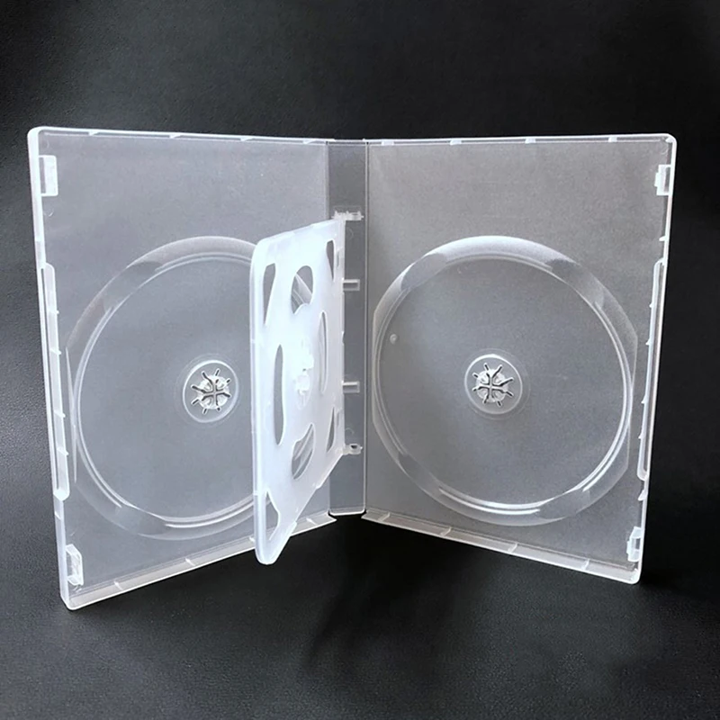 Estuche de CD vacío de alta calidad, caja de CD transparente lechosa de plástico PP, capacidad de 4-8 discos