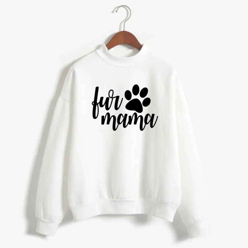 Sweatshirt Wanita Gambar Kaki Mama Bulu Pulover Rajutan Leher-o Korea Pakaian Wanita Longgar Warna Permen Musim Gugur Musim Dingin Tebal