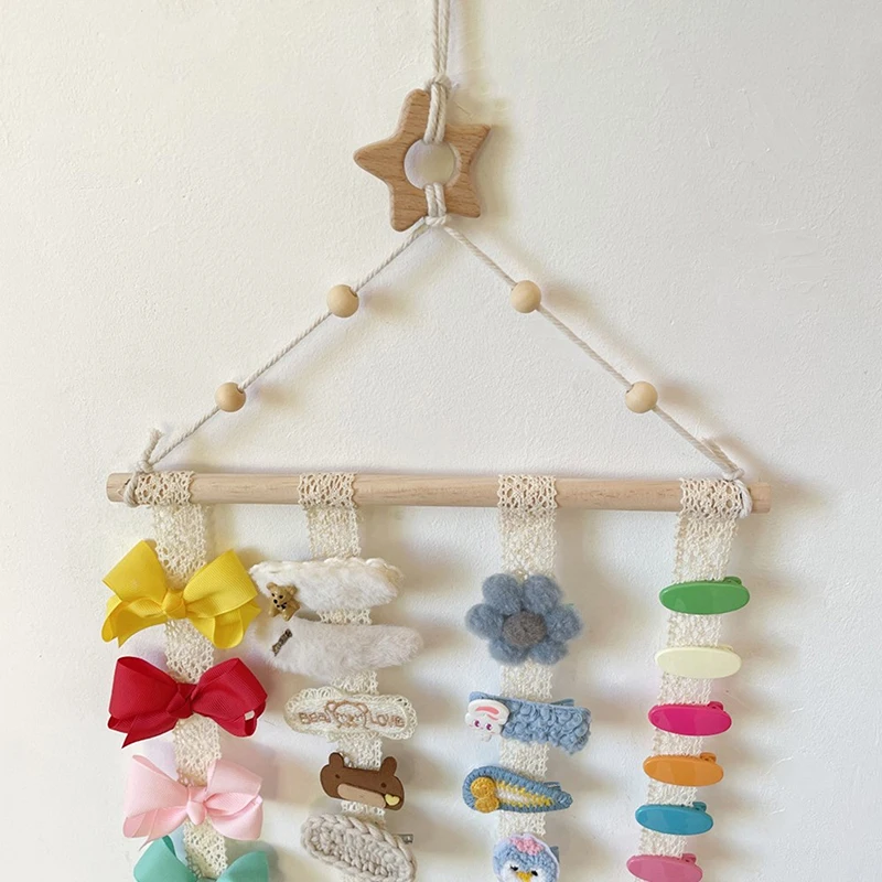 1Pcs Hairpin Storage Girl Hair Accessories Headband Headdress Hairpin Wall Hanging Bathroom Wall Clip Display Rack
