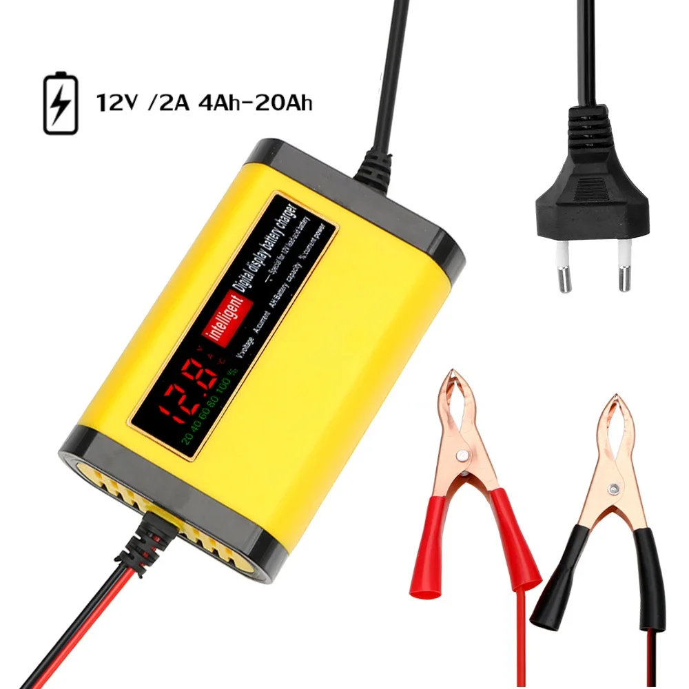 2A Intelligent Fast Power Charging 3 Stages Lead Acid AGM GEL Battery-chargers Car Motorcycle Battery Fully Automatic Charger