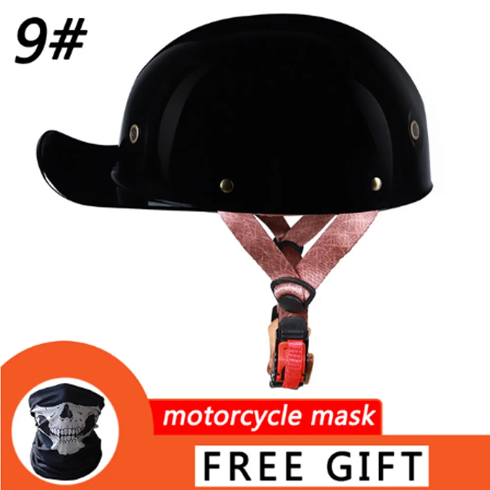 

Retro Motorcycle Helmet Scooter Baseball Cap Universal Four-Seasons Vintage Breathable Half Helmet Unisex Motobike Equipment