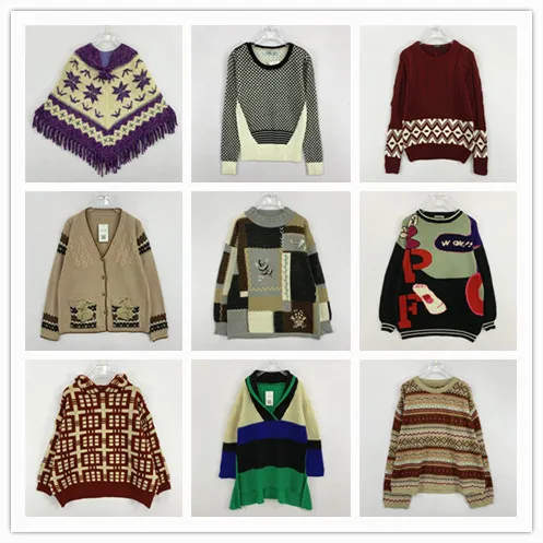 

Vintage College Sle Cartoon Anime Casual Loose Men's Wool Sweater Warm Fluffy round Ne Single Button Long Sve Knitwear