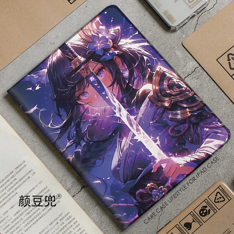 

Raiden Shogun Genshin Impact Anime For Samsung Galaxy Tab A7 Lite 8.7 2021 Case S9 Plus Tri-fold stand Cover Galaxy Tab S6 Lite