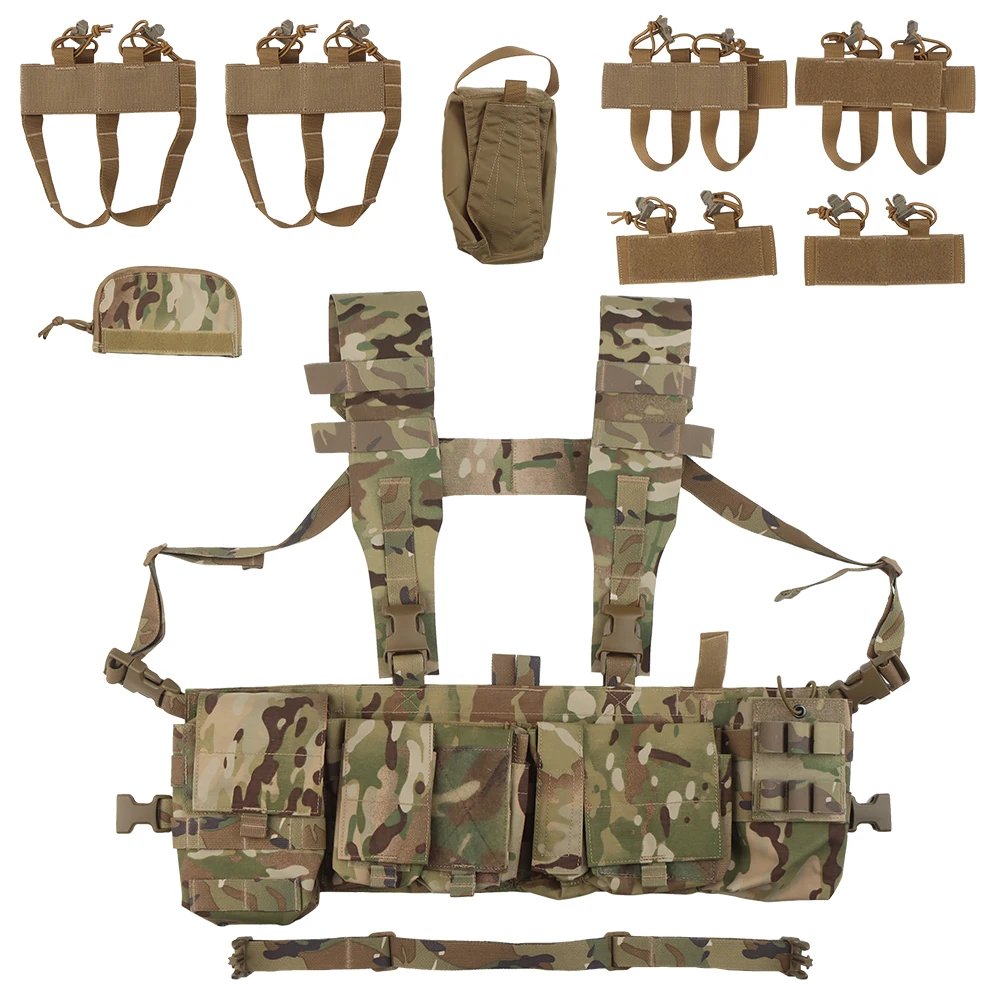 

UW Tactical Patrol Chest Rig With 8Pcs Internal Functional Extension Pouch for Radio Magazine Detachable Military Vest