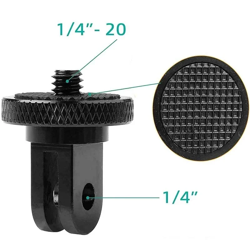 1/4 Inch Screw Tripod Adapter 360 Rotating Mount Holder For Go Pro 13 12 11 10 9 8 Insta360 One X2 X3 X4 DJI Camera Accessories