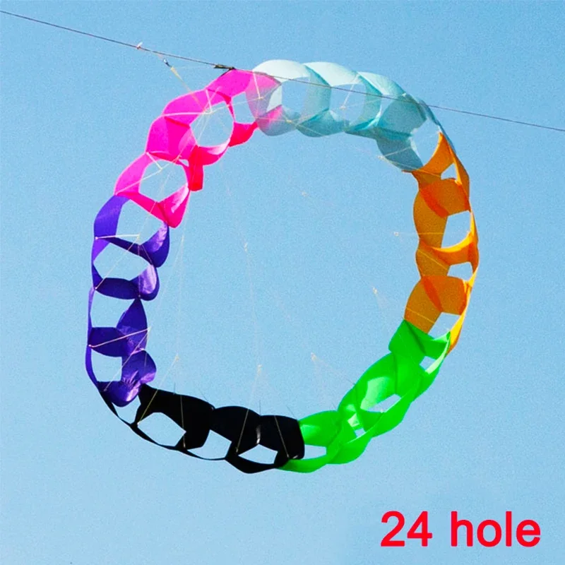 48/96 Gat Roterende Ring Vlieger Zachte Hanger Kite Outdoor Grote Vliegers Roterende Staart Gemakkelijk Te Vliegen Scheurbestendige Vlieger Accessoires