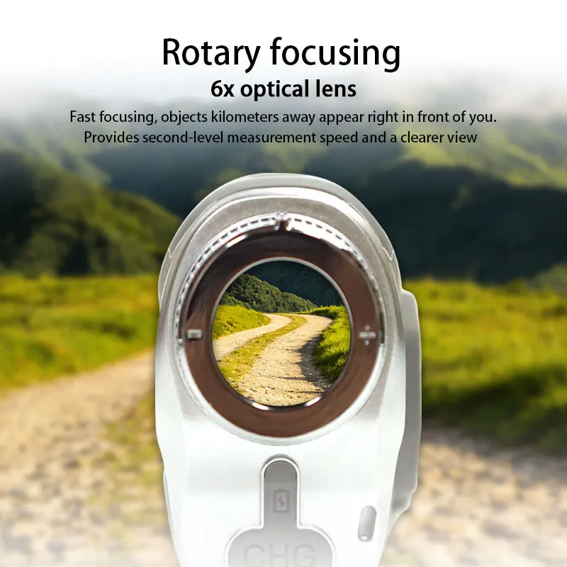 1200m Golf Laser Rangefinder with Slope Compensation, Magnetic Attachment, Precise Flag-Lock Vibration, 6X Magnification, Waterproof Rangefinder for Golf and Hunting