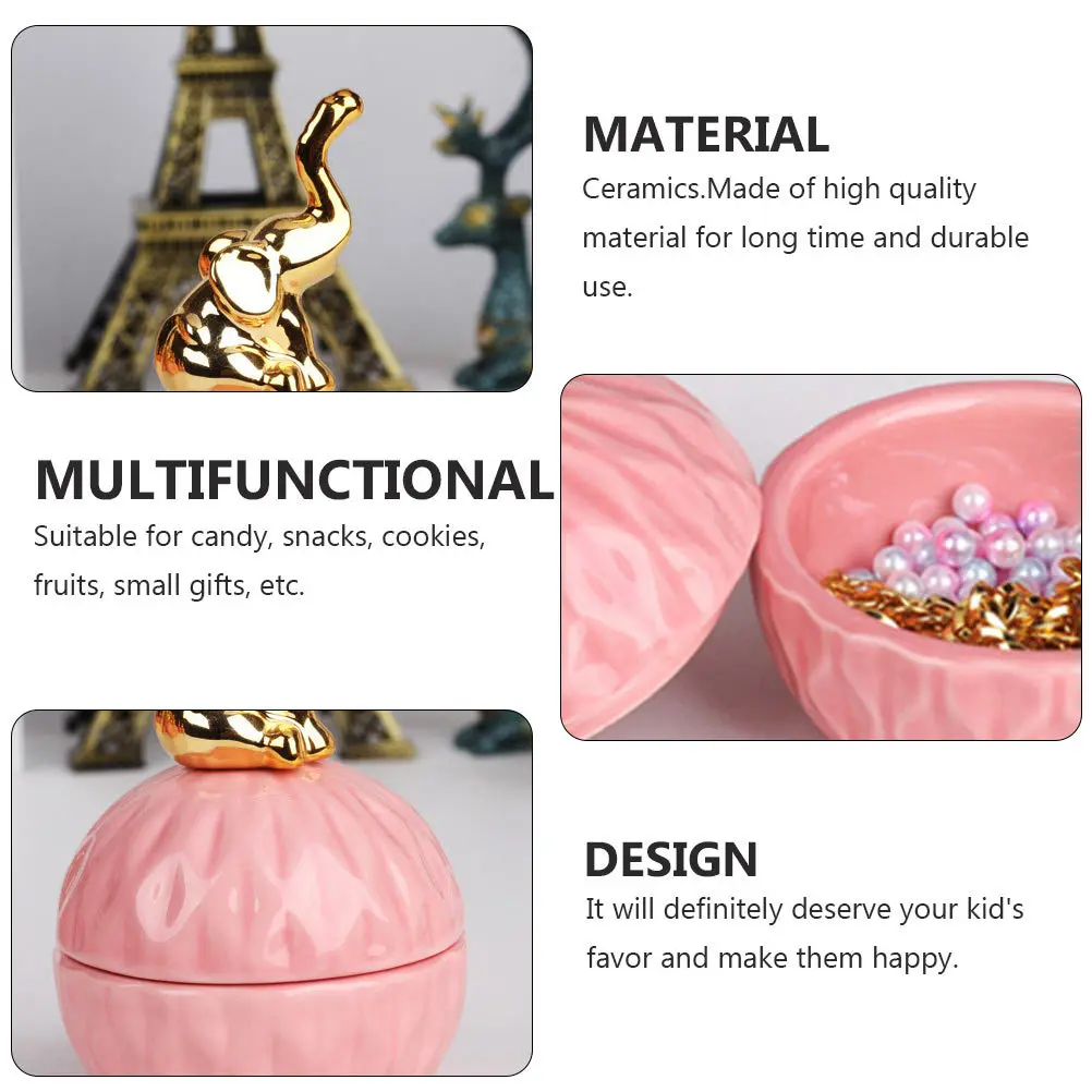 

Креативная керамическая коробочка для хранения украшений, колец, конфет, небольших подарков, декора стола для вечеринок, розовая коробка для конфет.