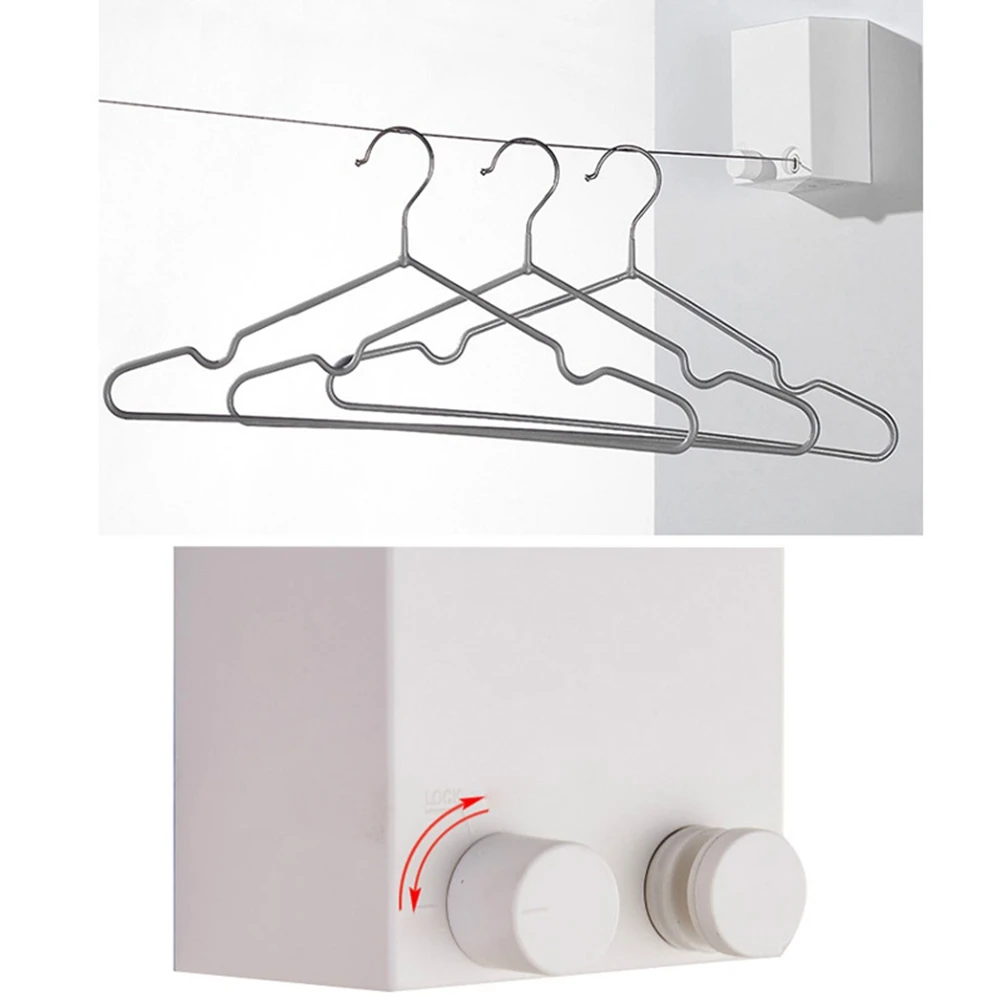 

Creative Telescopic Stainless String Invisible Clothesline Retractable Clothes Dryer Hanger Hanging Clothes Line(White)