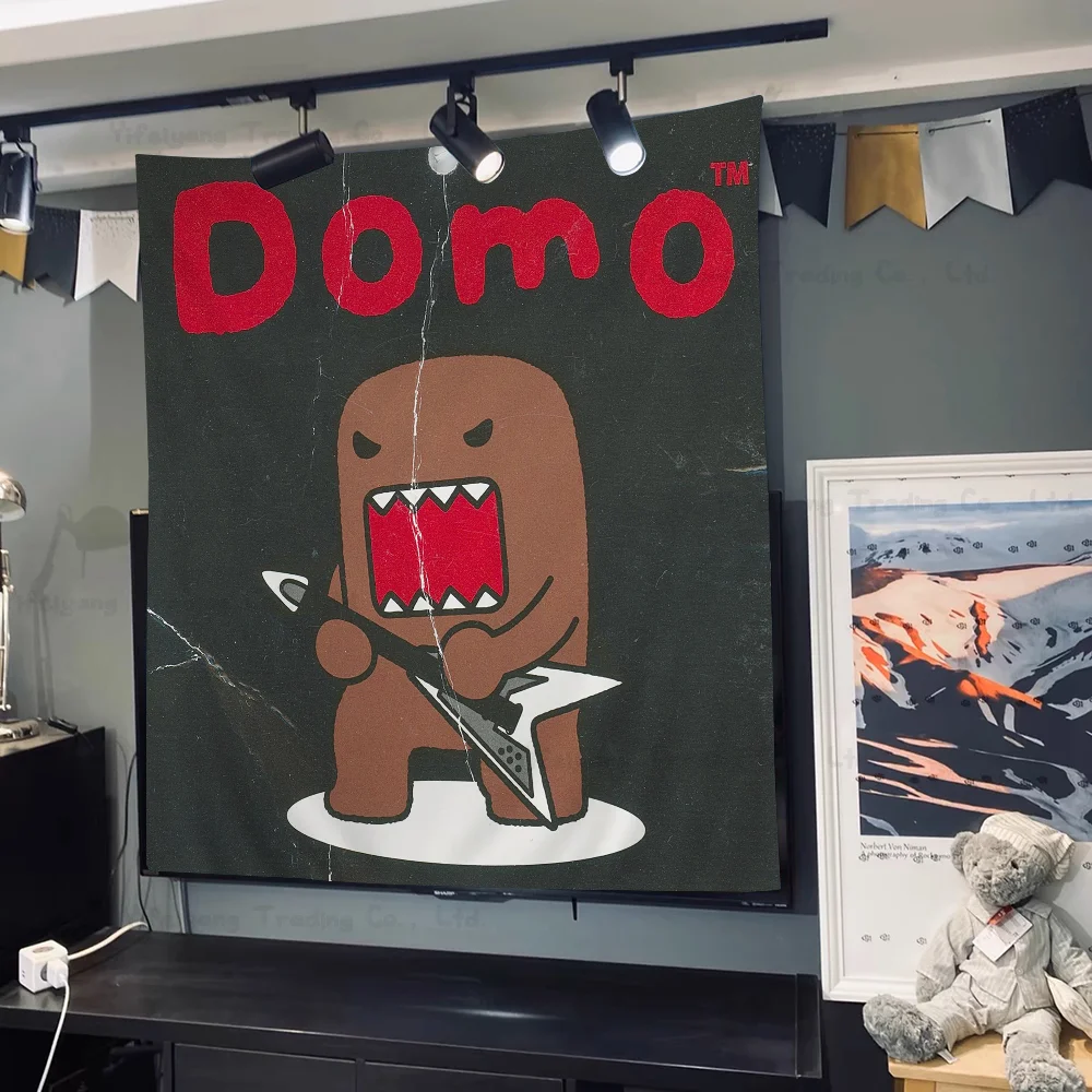 Bonito domo-kun anime tapeçaria buda indiano decoração de parede bruxaria boêmio hippie folhas de suspensão de parede