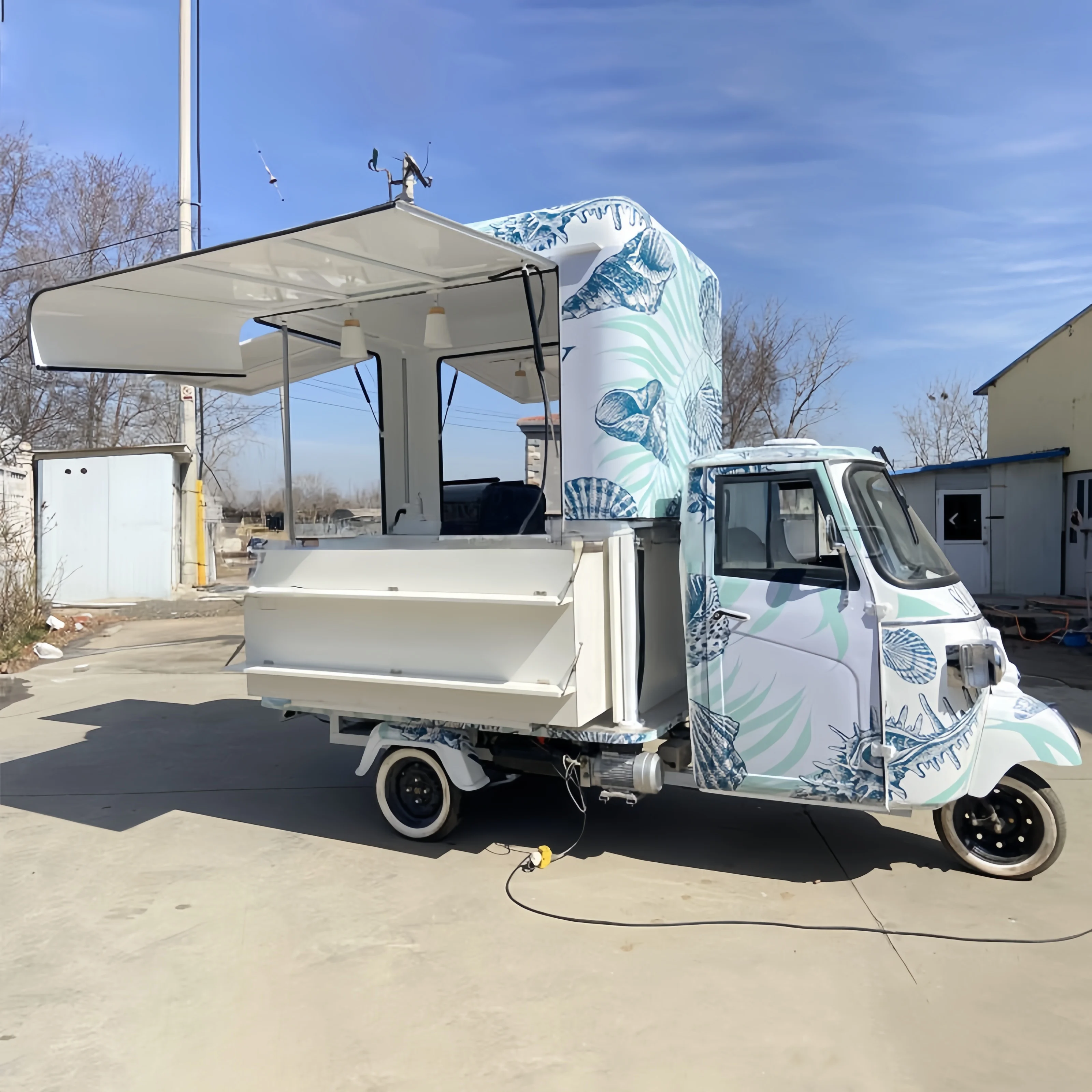 

Portable Outdoor Kitchen Food Truck Trailer Cart Mobile Snack Bar Ice Cream Truck Tent Caravan for Camping And Catering