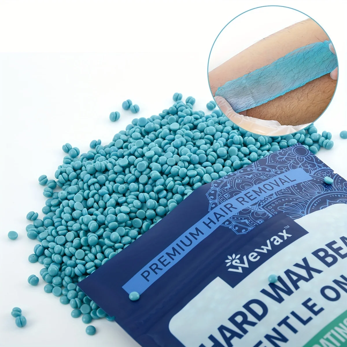 WEWAX 450g Aloe Hard Wax Beans Family Pack, Gentle Low Sensitivity Formula for Full Body Leg Arm Face Hand Hair Removal Care