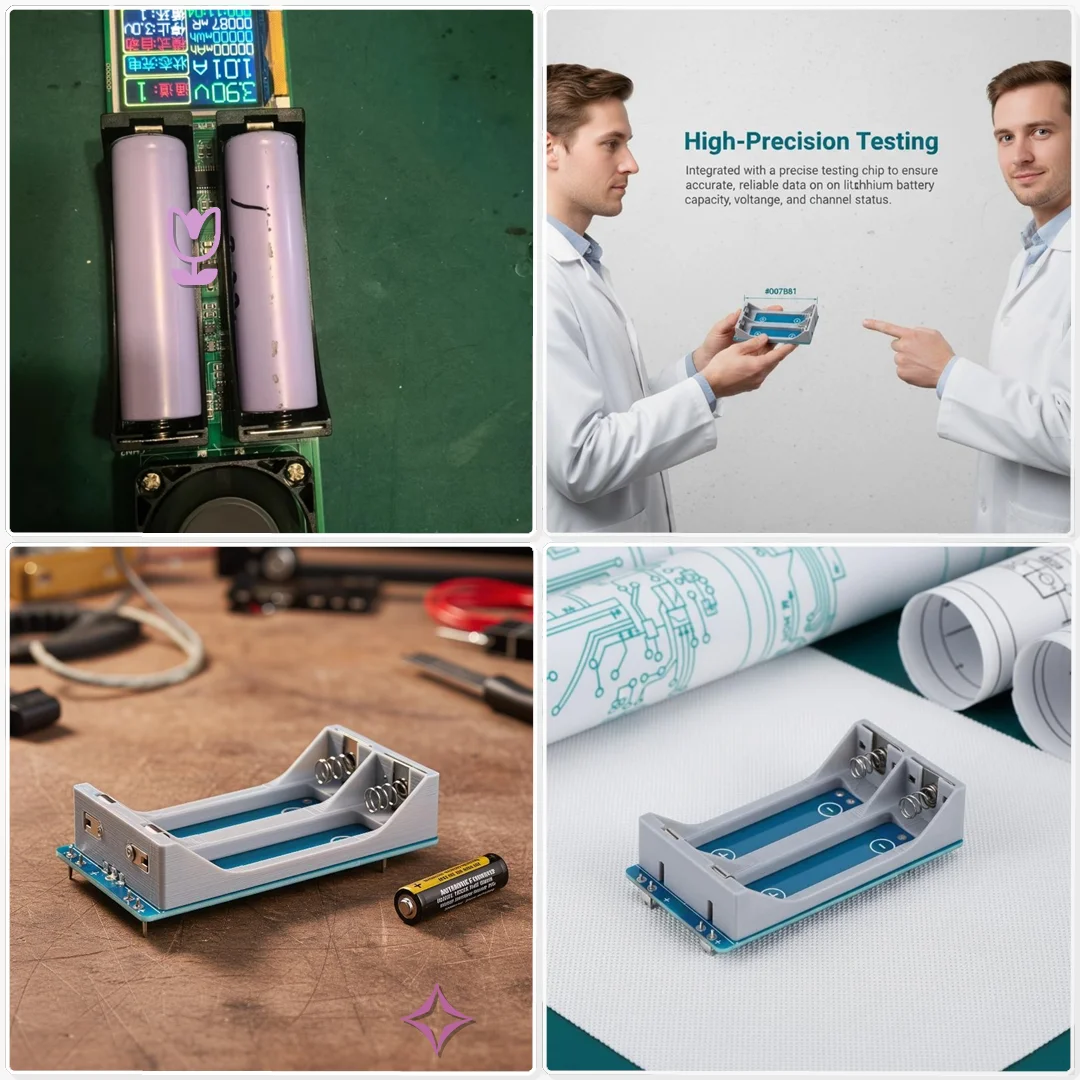 High Accuracy 18650 Battery Capacity Tester 2 Channel 21700 Cell Evaluation Power Tool Battery Health Check