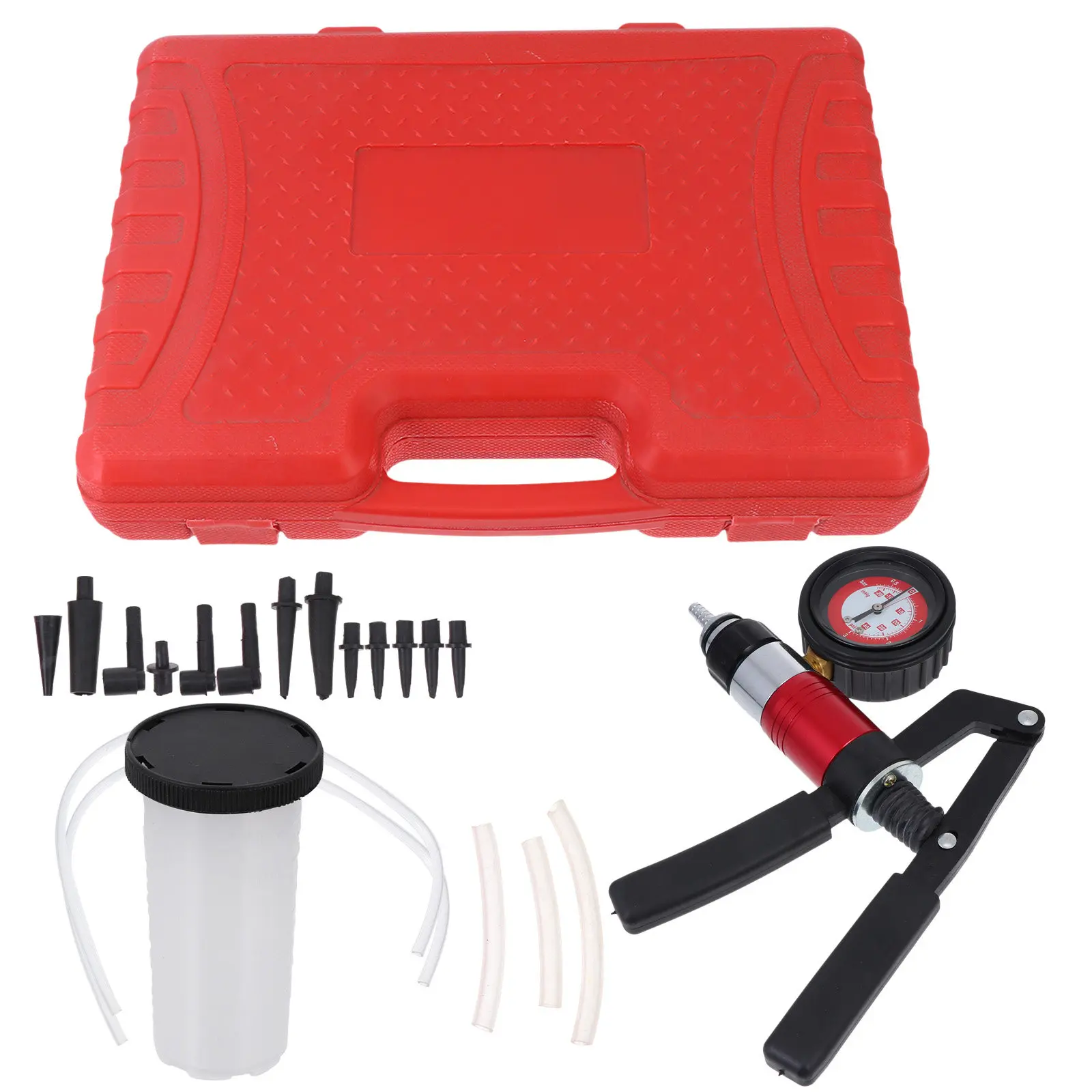 

1Set Professional Brake and Clutch Fluid Bleeder Kit High-Pressure Vacuum Pump with Adapters Storage Case for Car Motorcycle