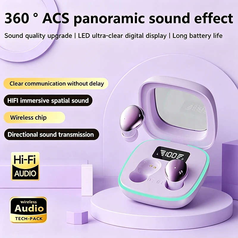 B51-Ultra-small wireless earbuds, in-ear type, touch-controlled, mini wireless headphones, featuring high-fidelity stereo audio