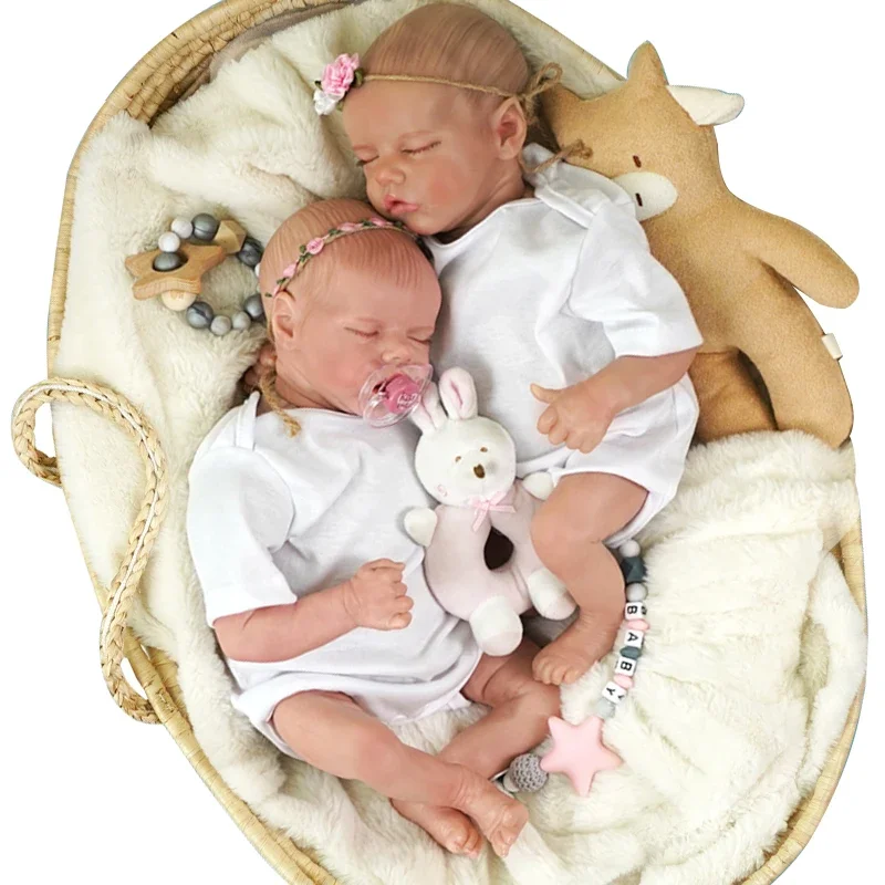 17 Inches Twins Reborn Baby Doll Kits Reborn Babies Toddler Kit, Newborn Twins, Reborn Preemie Baby, Lifelike Reborn  doll