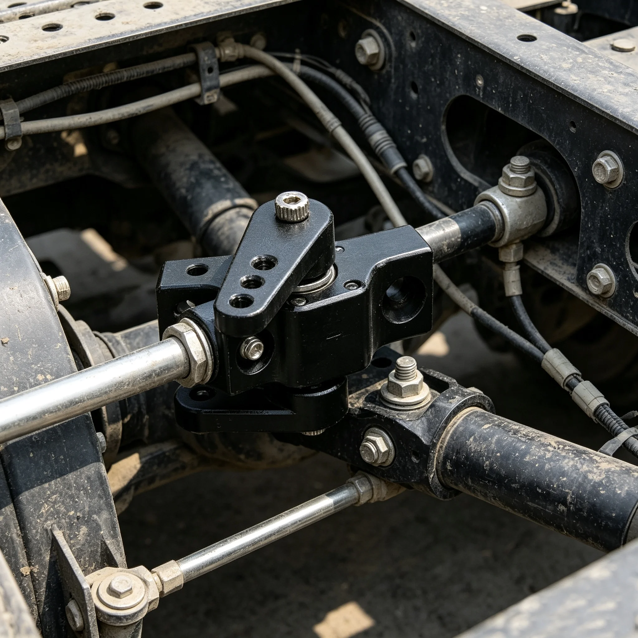RC 1/14 LESU Metal Steering Rack Steering Holder Set for Tamiya Hydraulic Excavator Loader Dump Truck Tripper DIY Parts