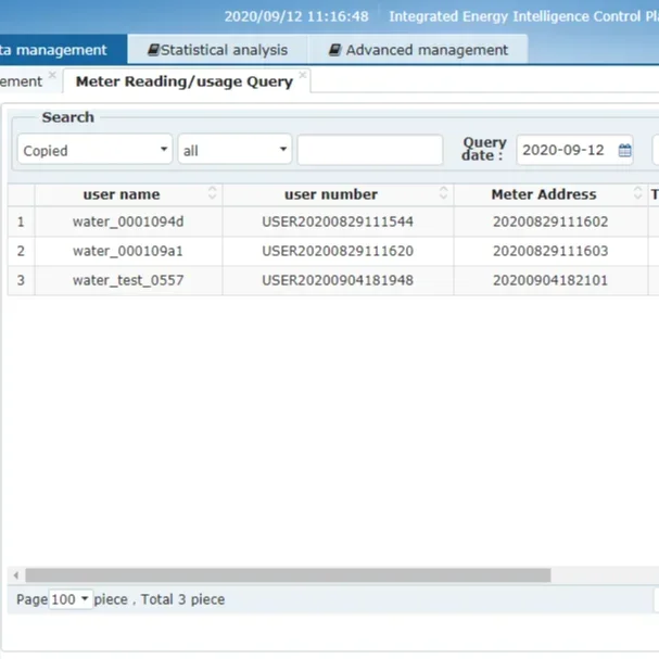 smart metering control platform for water meter   Intelligent management platform Data management platform