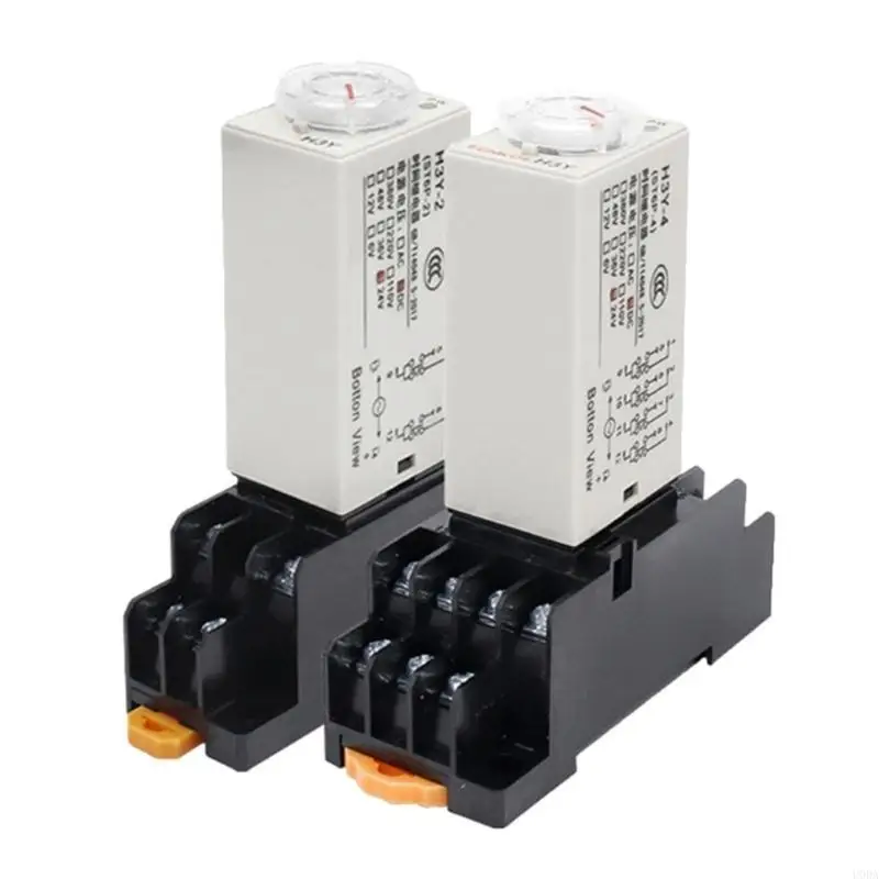  Adjustable Delay Timers Time Relays With Base Socket Power-on Delay Rotary Knob 0-60 Seconds Timers Timing Time Relays