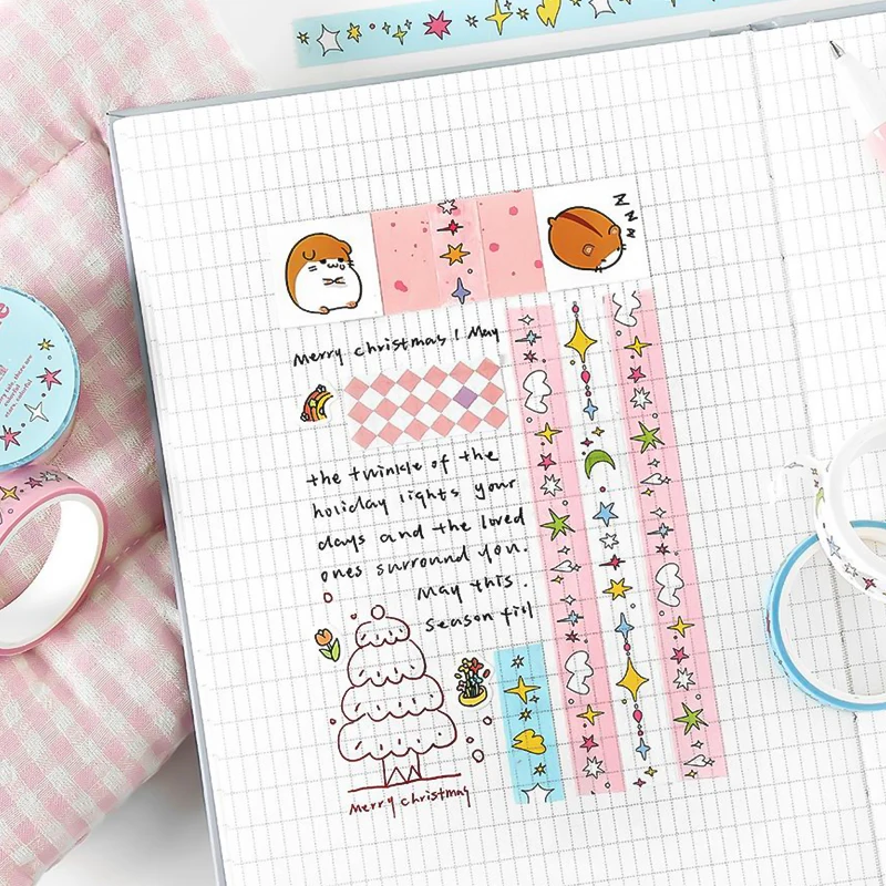 Mr. Paper, 8 Styles, 200cm/roll，Washi Tape, Mini Small Pattern Cute Stickers DIY Scrapbook Base Collage Diary Decoration Tape