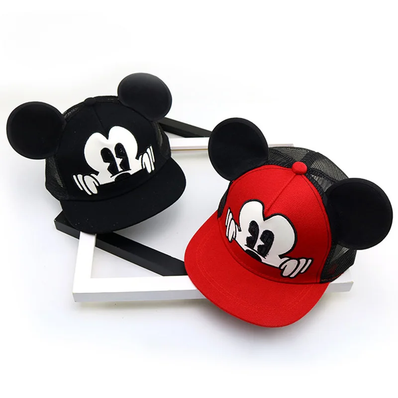 Disney Waflera Mickey Mouse Hat For Kids Baby Boy Girl Baseball Cap Fashion Children Hip Hop Caps Kids Snapback Breathable Hats