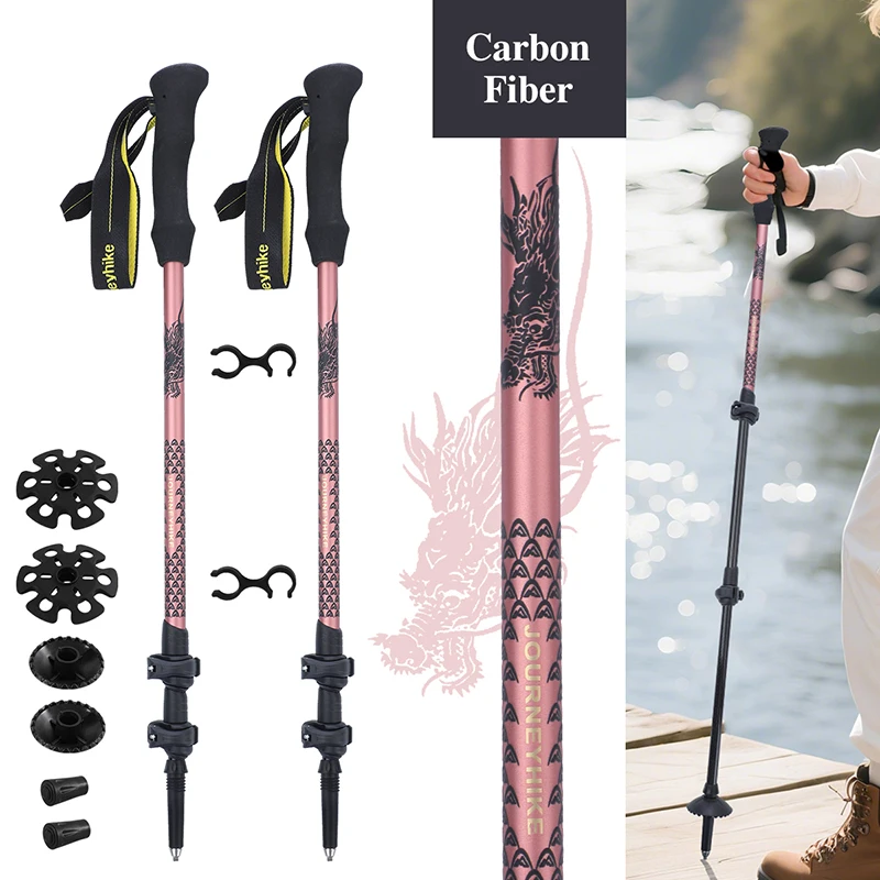 

Unisex Climbing Sticks Ultralight Outdoor Folding Trekking Poles Hiking Pole Collapsible Quick Lock Stick Carbon Fiber Poles