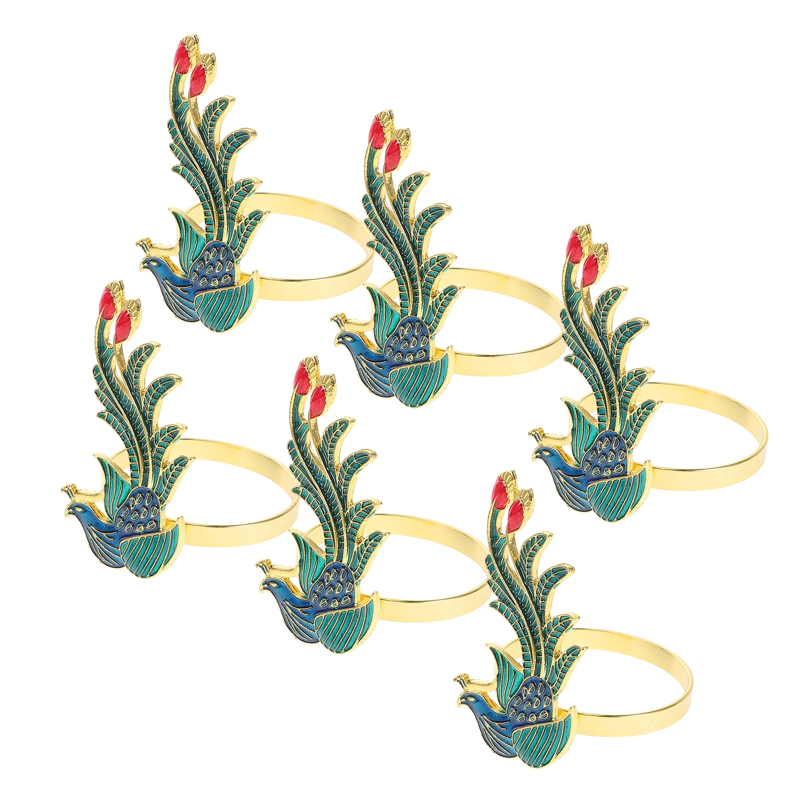 

6pcs Napkin Rings Elegant Alloy Metal Dining Table Decor Wedding Party Gifts Bar Accessories