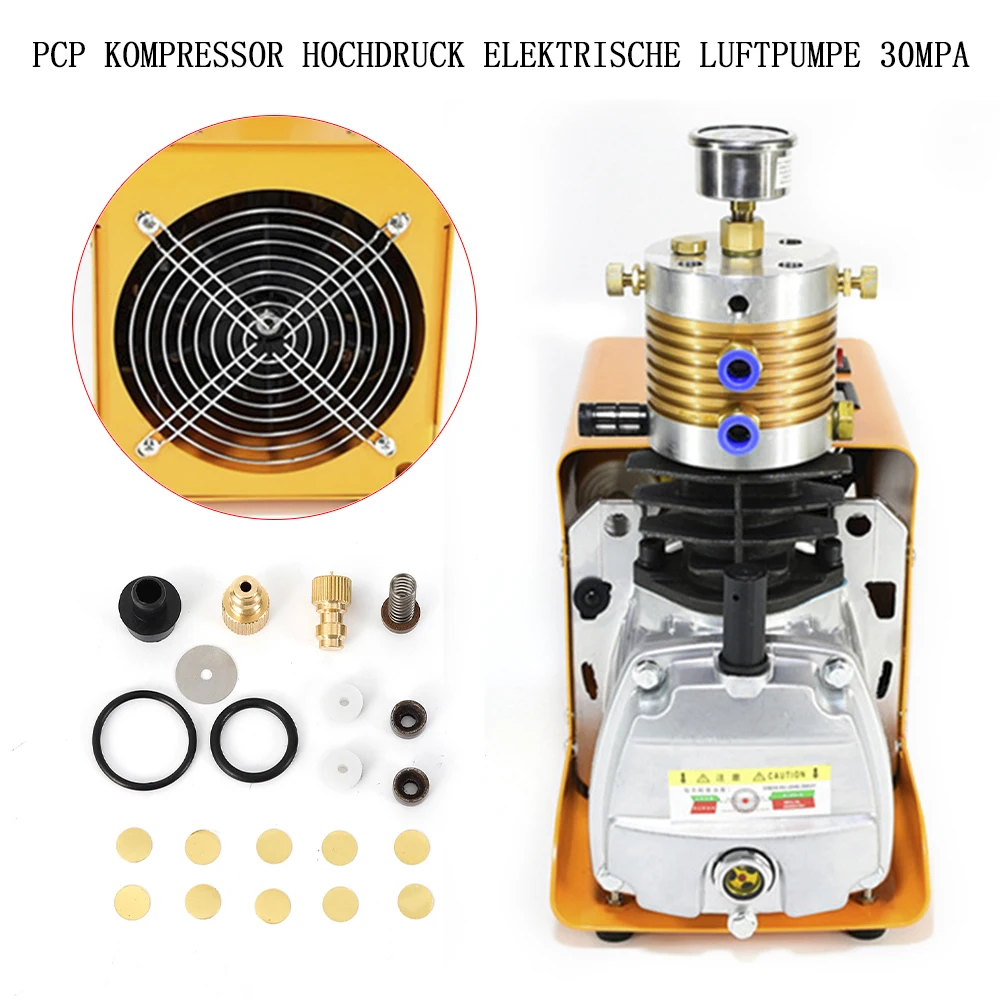 30MPa/4500PSI elektryczny, wysoki ciśnieniowa pompa powietrza elektryczna PCP sprężarka powietrza 300bar 1800W 220V