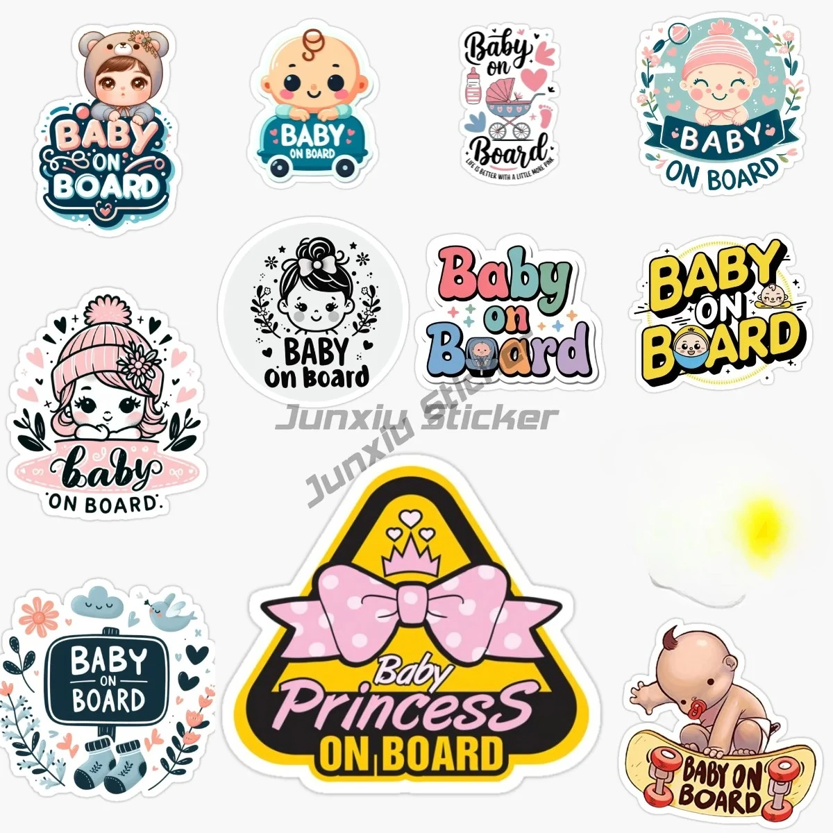 

BABY ON BOARD Car Stickers Car Styling Warning for Motorcycles Auto Window Bumper Vinyl Car or Bumper Occlusion Scratch Decals