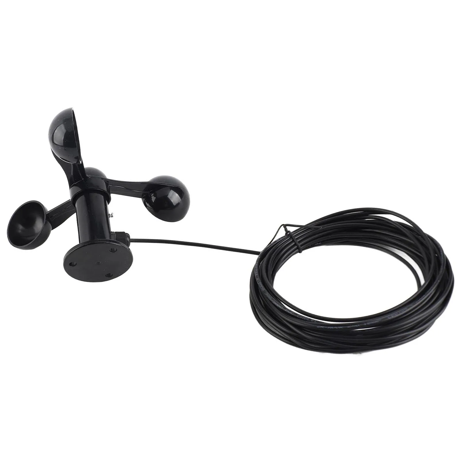 Three Cups Wind Speed Sensor 4cm Mounting Hole Anti Interference 360 Degree Wind Speed Monitoring Sensor for Weather Station