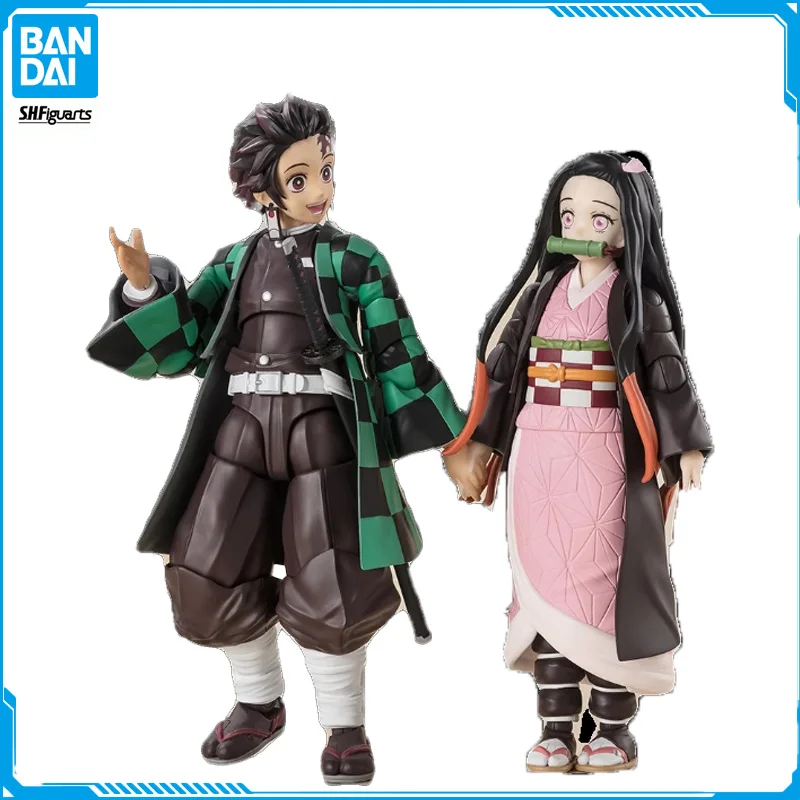 

In Stock Bandai S.H.Figuarts Demon Slayer Kamado Tanjirou Kamado Nezuko Original Anime Figure Model Toys Action Collection Doll