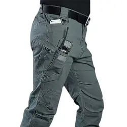 Plus Size Mens Tactical Pants Multiple Pocket Elasticity Military Urban Commuter Tacitcal Trousers Men Waterproof Cargo Pants