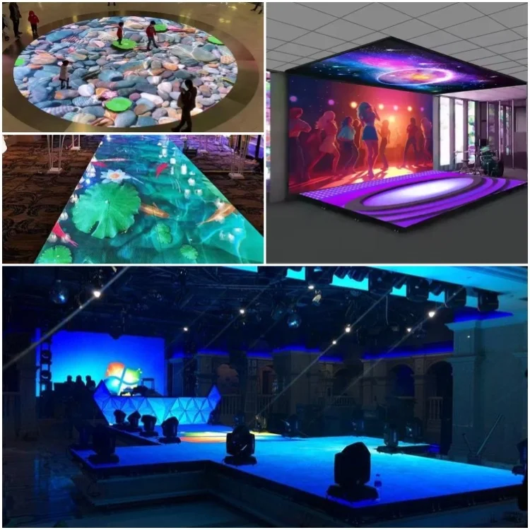 عالية واقية الصف مقاوم للماء في الهواء الطلق أو داخلي أرضية الرقص التفاعلية Led Pantalla P3.91mm شاشة عرض Led #5