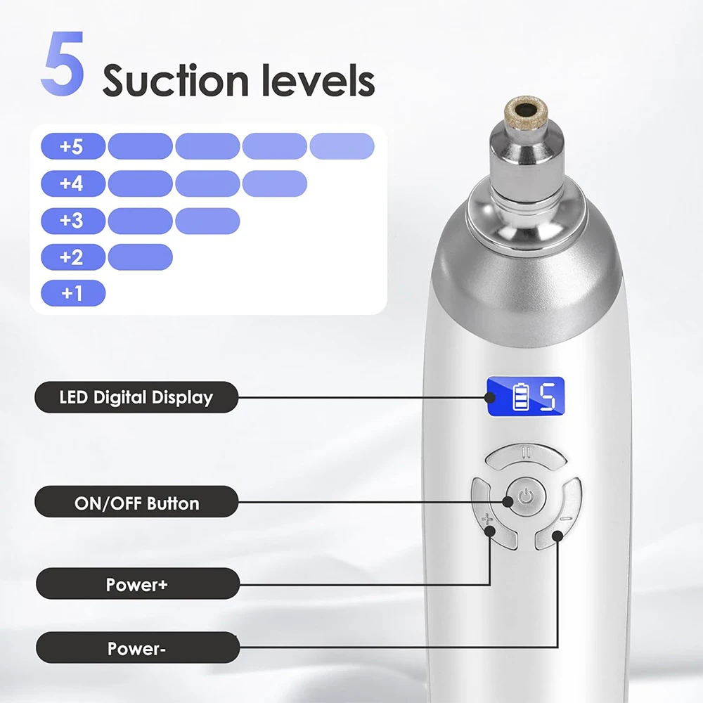 آلة اللوازم الطبية الماسية، أداة تقشير الجلد الدقيقة المحمولة لإزالة الرؤوس السوداء، جهاز العناية ببشرة الوجه للاستخدام المنزلي #4