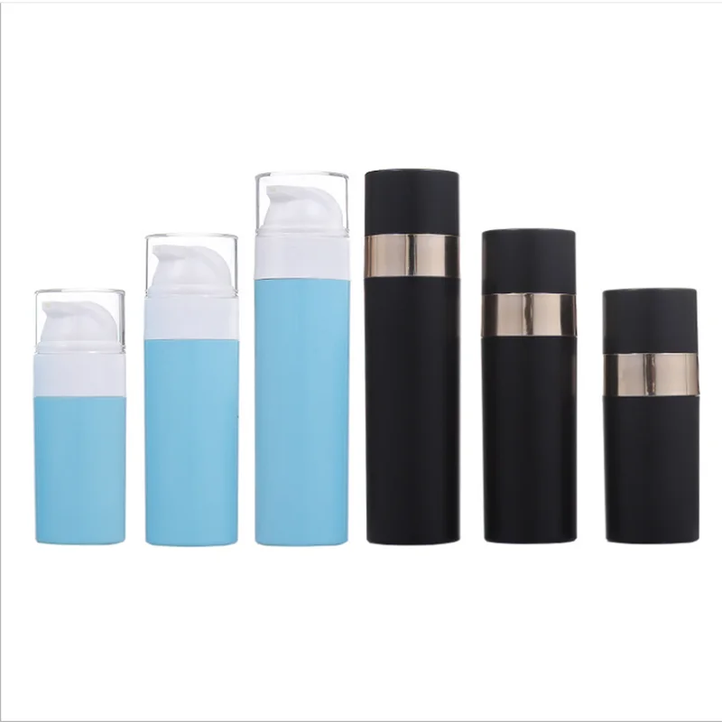 10pcs/lot 50ml 80ml 110ml Blue Black AS Wide Mouth Snap Lotion Spray Vacuum Bottle Cosmetic Press Bottle 2oz 3oz